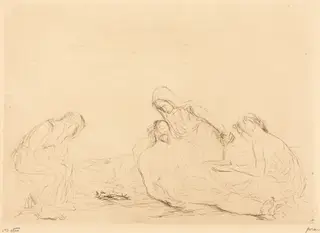 Pietà (3e planche) (Pietà) (third plate), by Jean-Louis Forain, ink, 1910