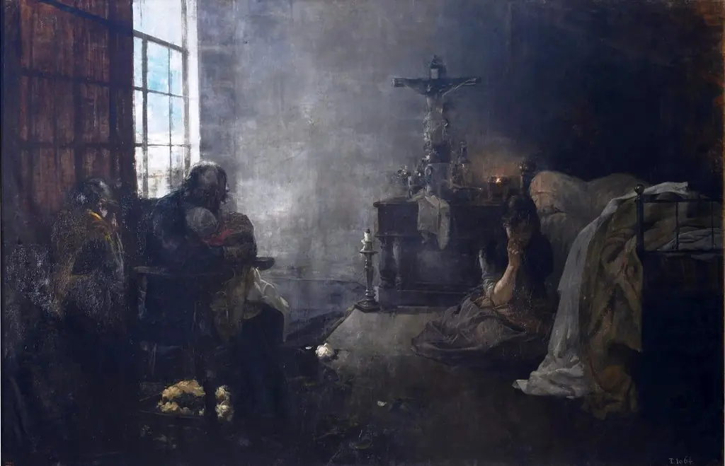 Huérfanos, by Ferran Cabrera i Cantó, oil, 1896