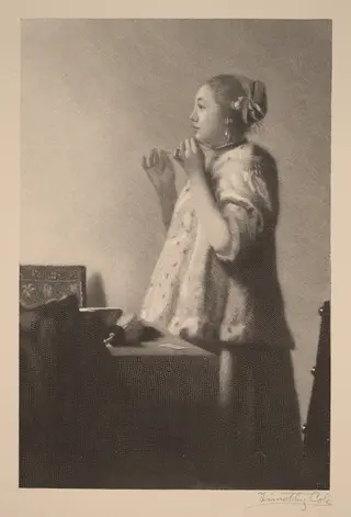 The Pearl Necklace, by Timothy Cole, ink, 1916