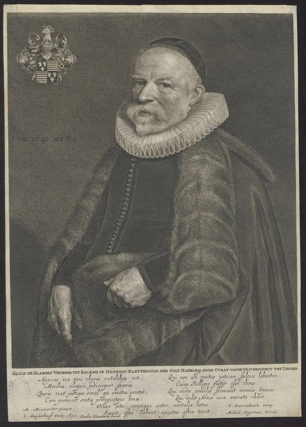 Portrait of Gillis de Clarges, by Suyderhoef Jonas, unspecified, 1643