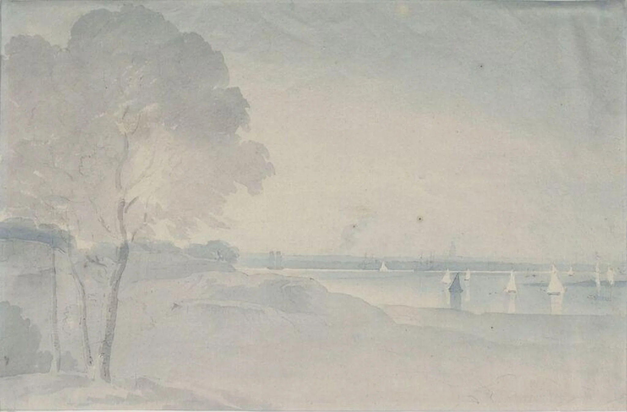 The Thames near Woolwich, detail