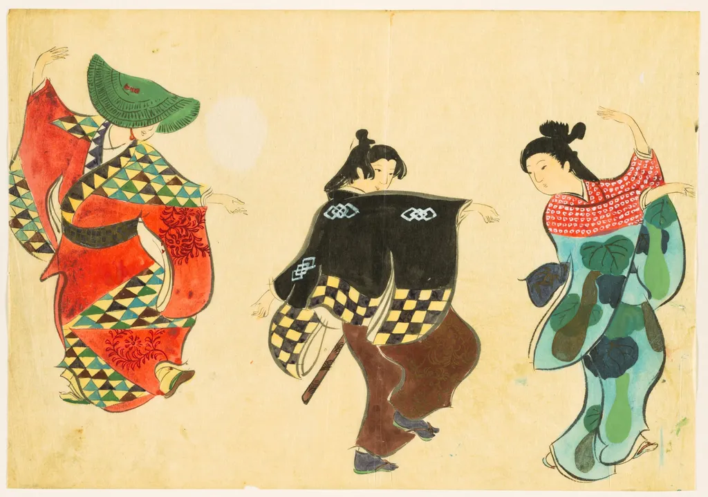 Flowers of a Hundred Worlds (Momoyogusa): Dancing (Odori), by Kamisaka Sekka, 1909