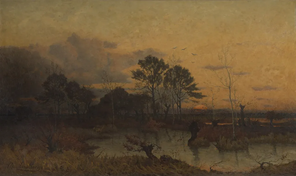 Fen in the Kempen, by Alphonse Asselbergs, oil, 1890