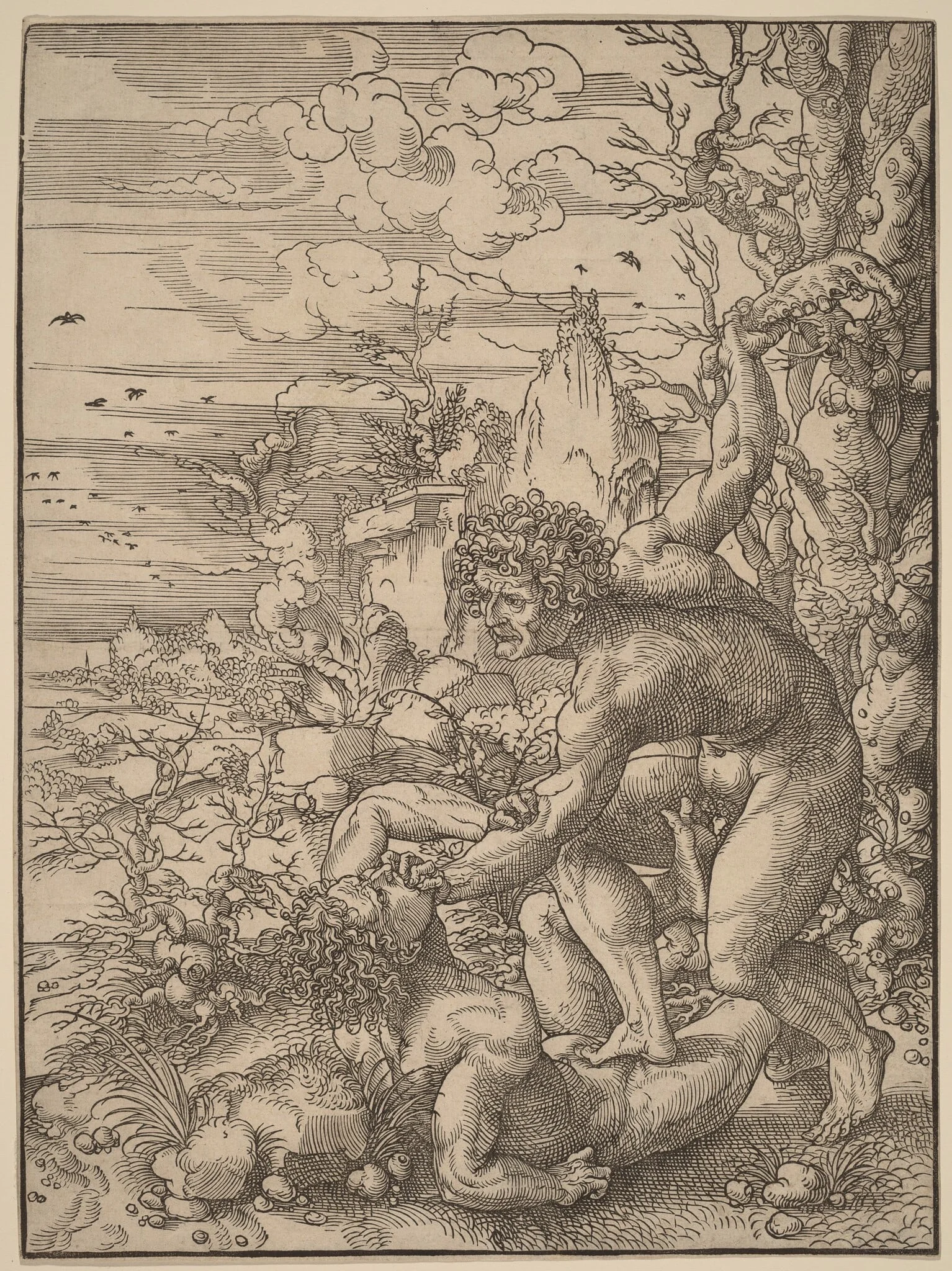 Cain Killing Abel, detail