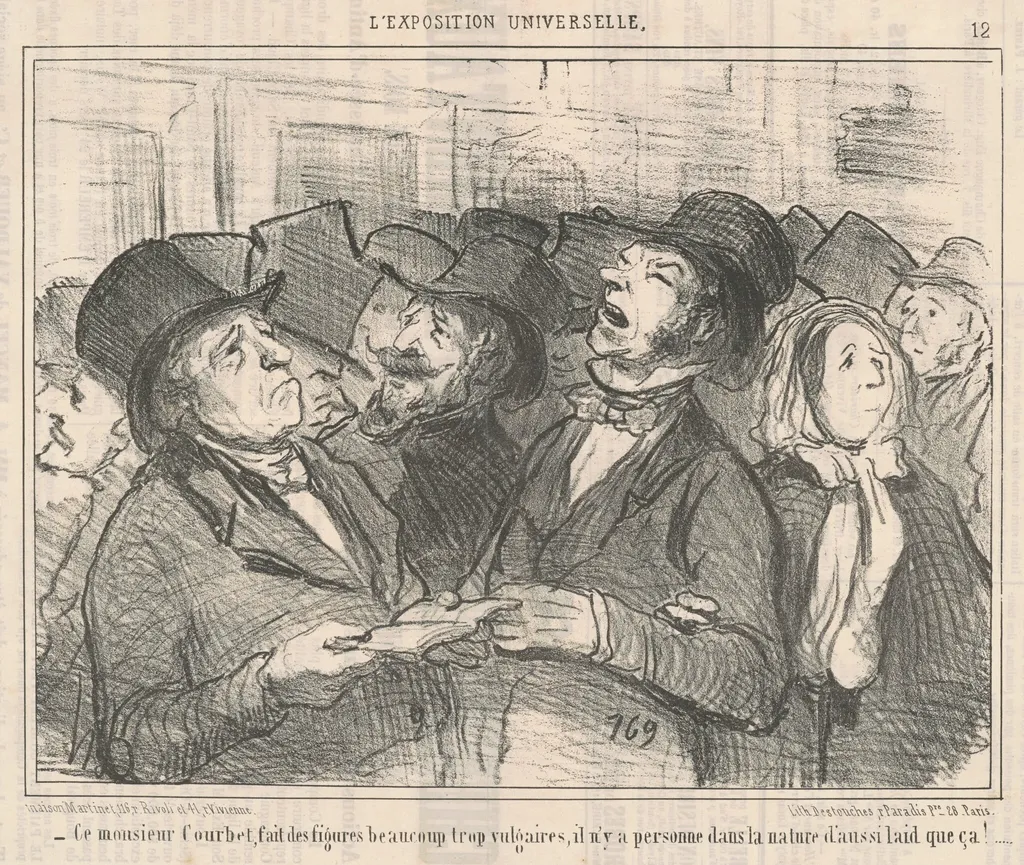 Ce monsieur Courbet..., by Honoré Daumier, ink, 1855