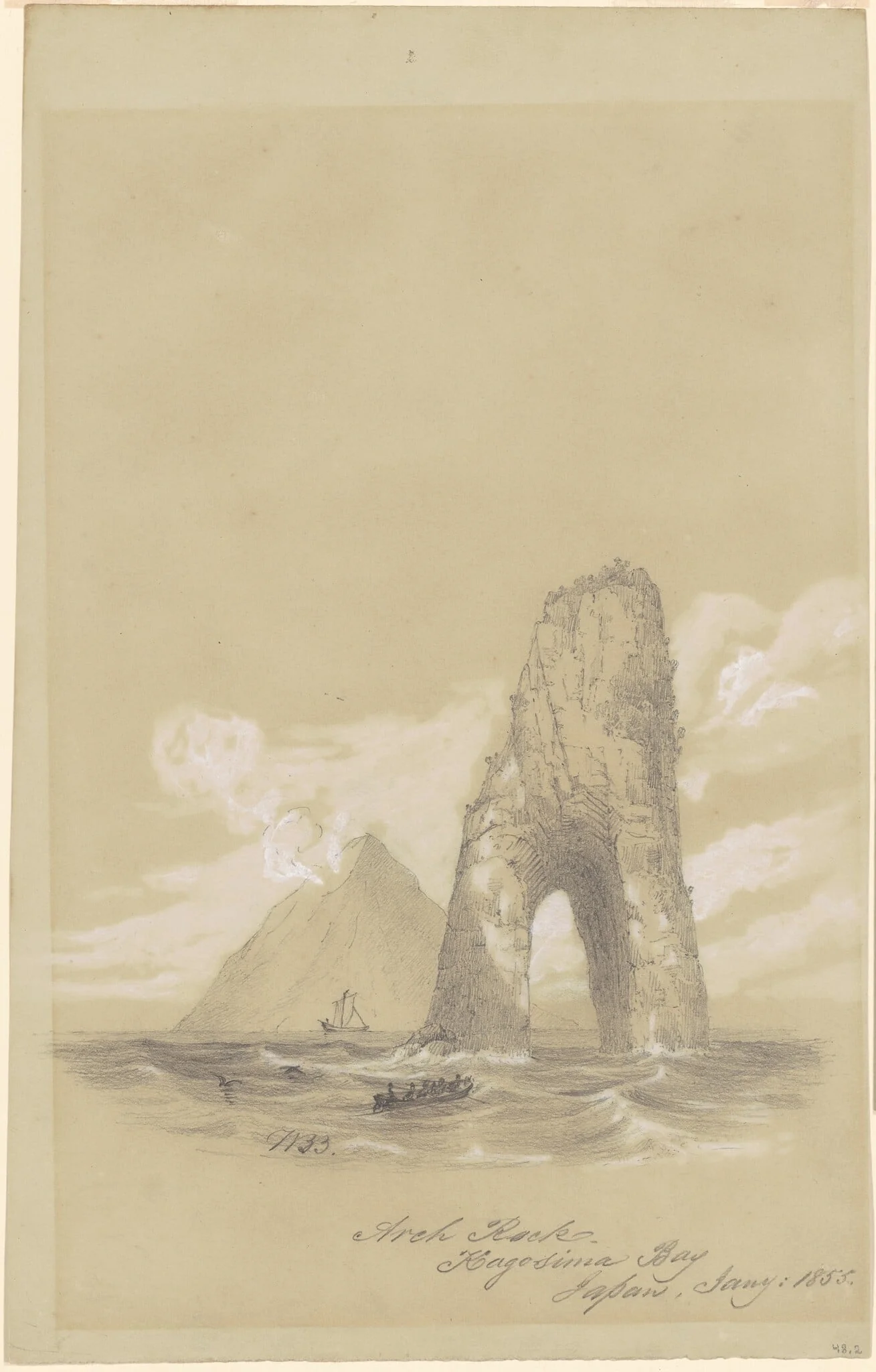 Arch Rock, Kagosima Bay, Japan, detail