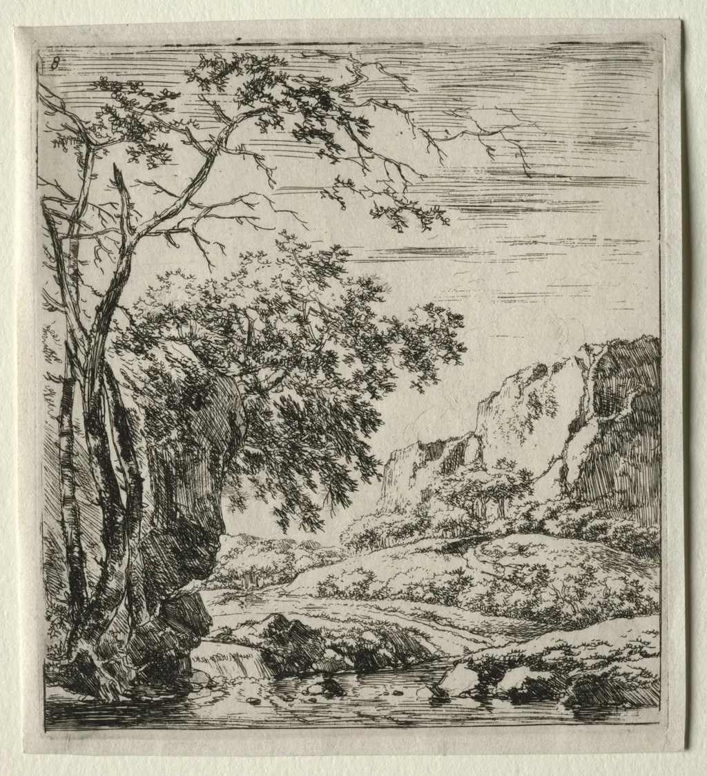 Les trois arbres près du rocher, by Herman Naiwincx, 1646