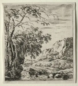 Les trois arbres près du rocher, by Herman Naiwincx, 1646
