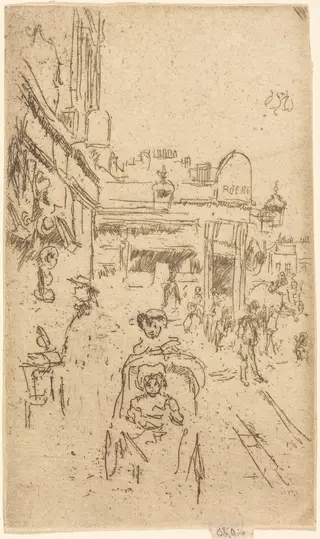 King's Road, Chelsea, by James McNeill Whistler, ink, 1887