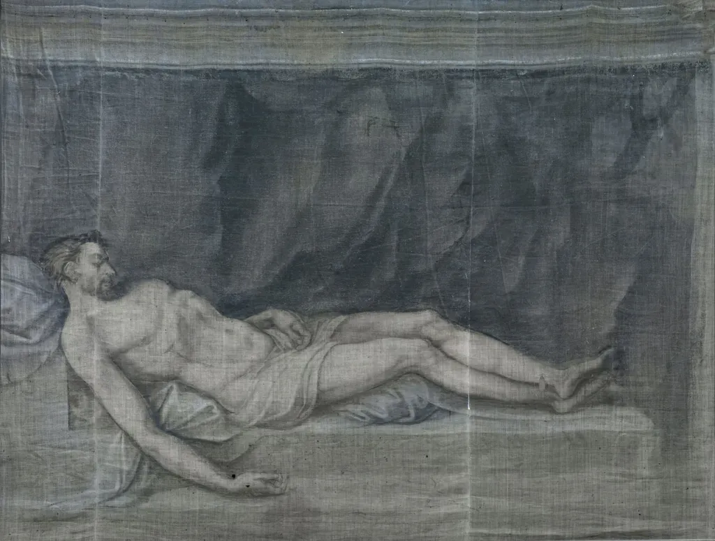 Cristo yacente, by Diego de Urbina, tempera, 1569