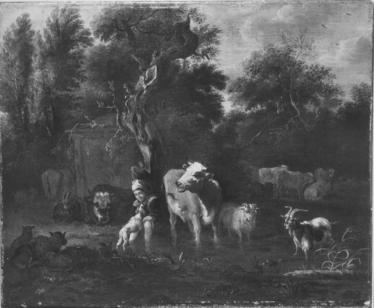 Vieh und Hirte, detail