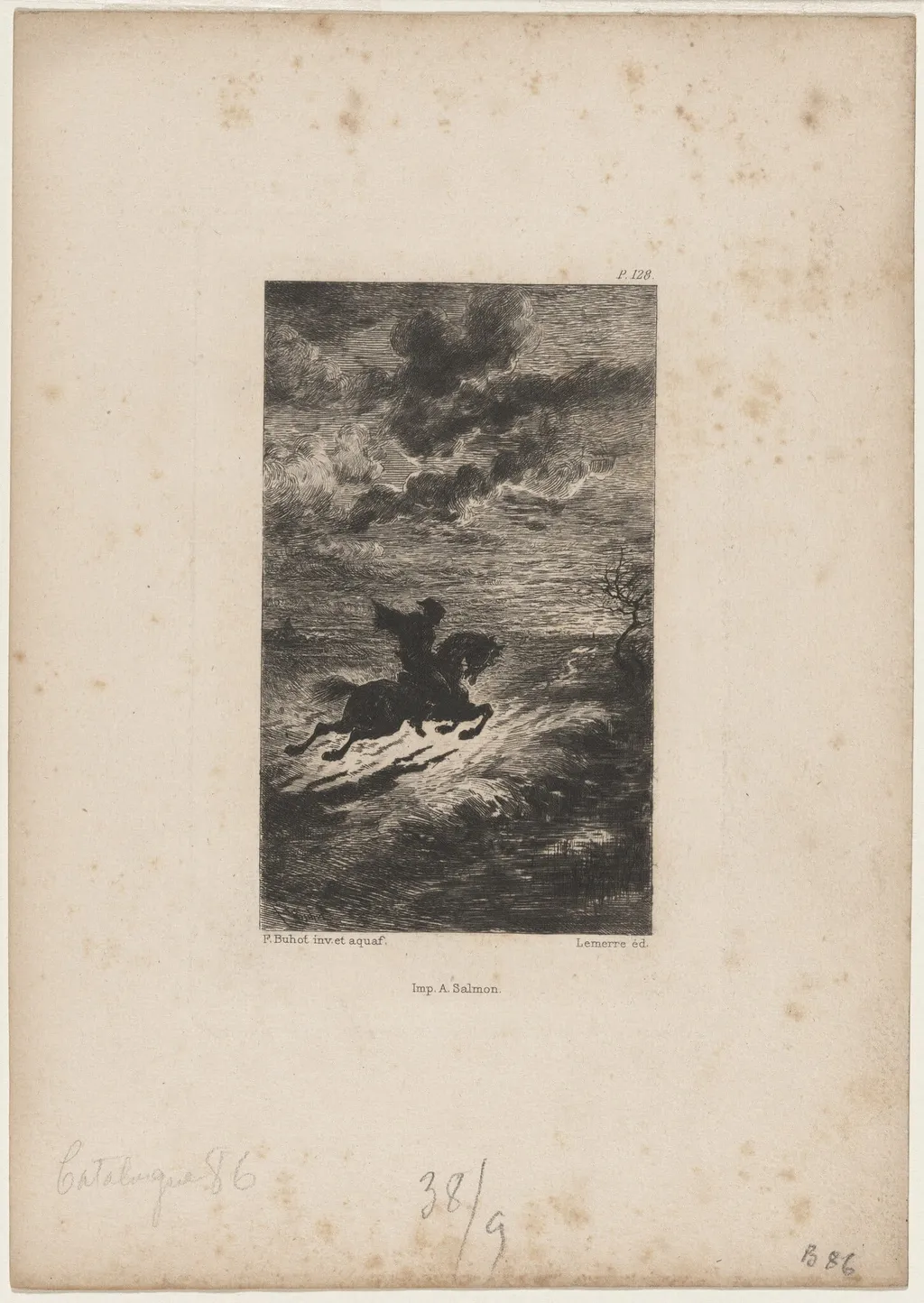 Un Chemin de Perdition (Road to Perdition), by Félix-Hilaire Buhot, ink, 1873