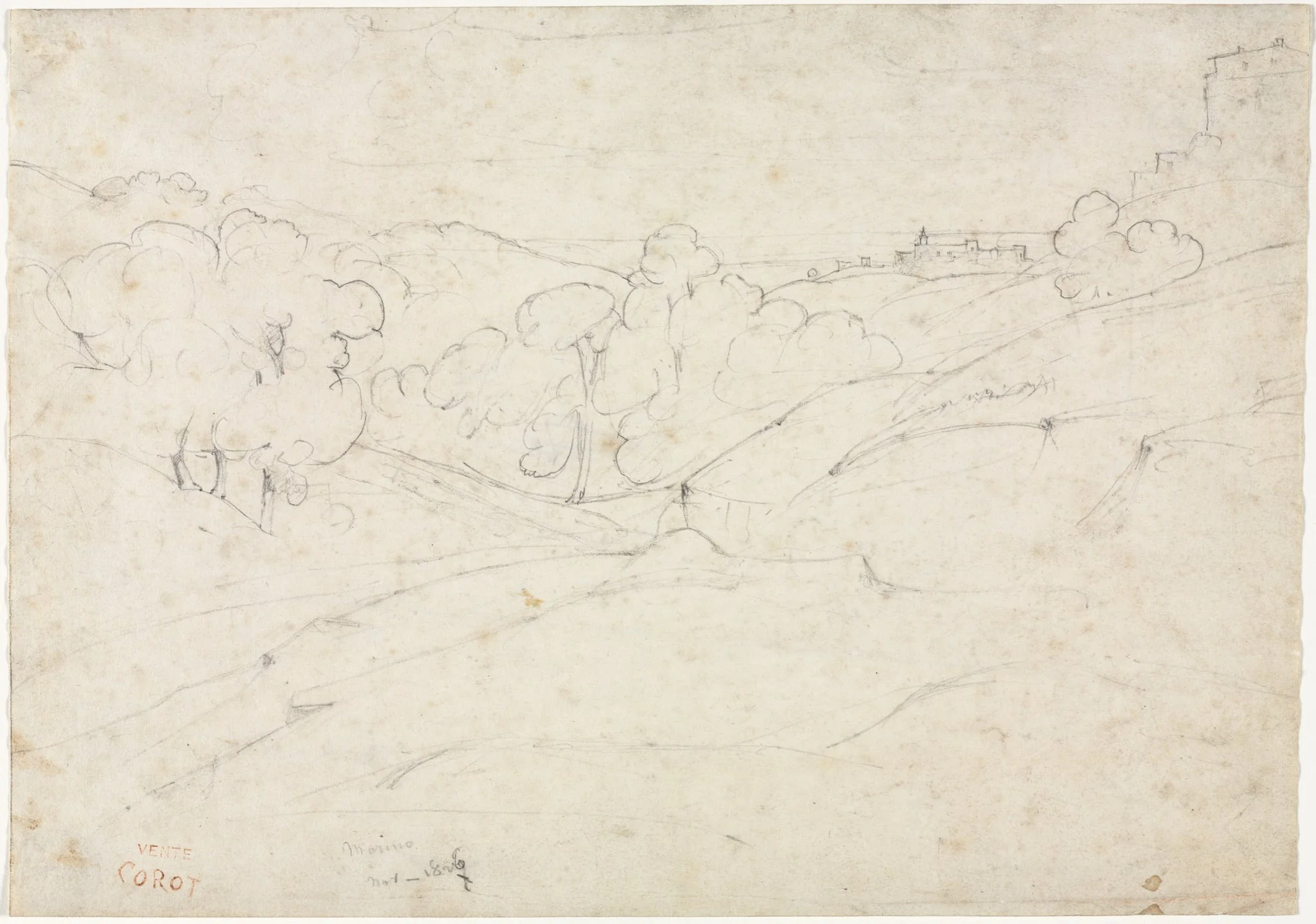 View of Marino (recto), detail