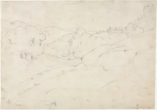 View of Marino (recto), by Jean Baptiste Camille Corot, 1827