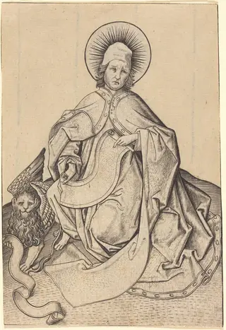 Saint Mark, by Master E.S., ink, 1462