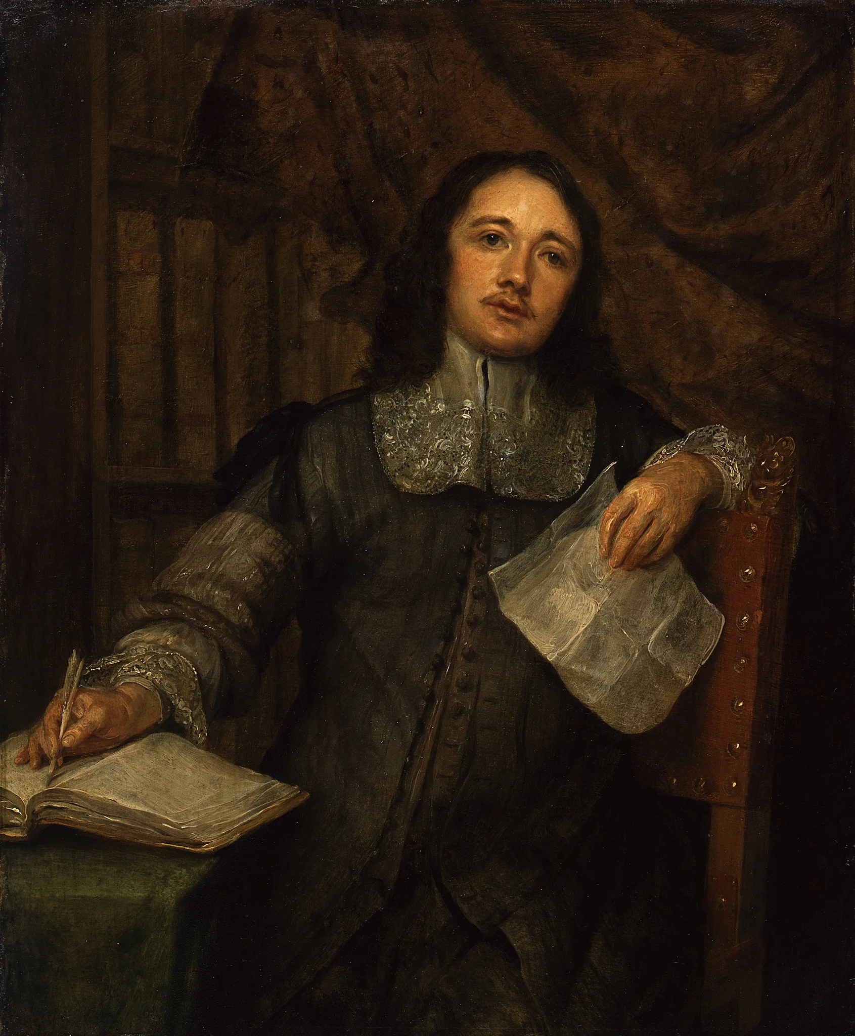Portrait of Cornelis de Bie (1627-?), detail