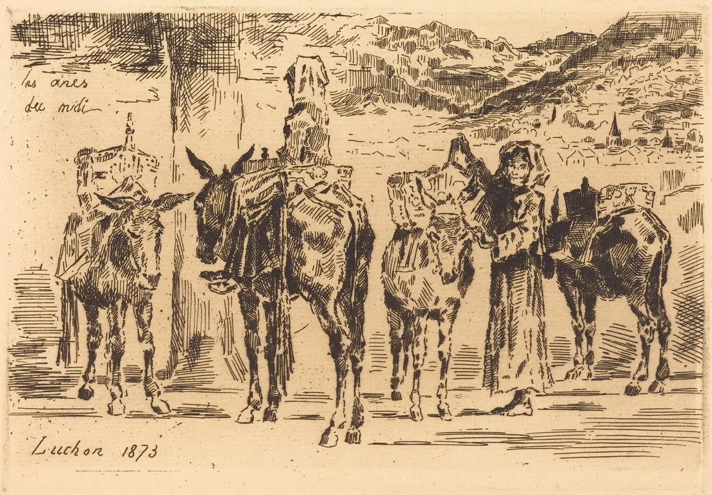 Feuilles d'Anes du Midi, by Félix-Hilaire Buhot, ink, 1873