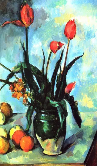 Le Vase de tulipes (Tulipes in a Vase), by Paul Cézanne, oil, 1896