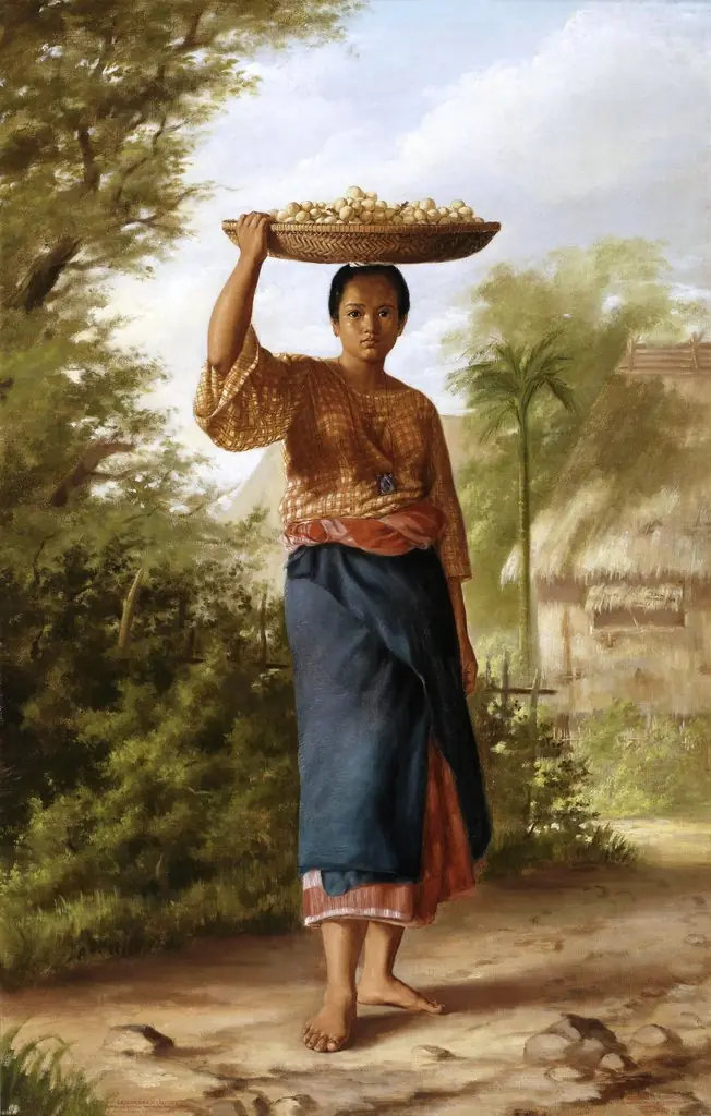 La vendedora de lanzones, by Félix Resurrección Hidalgo, oil, 1875