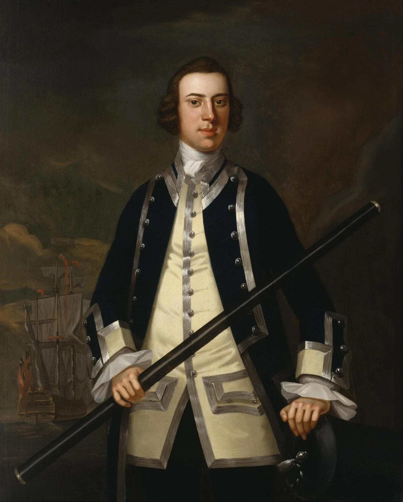 Portrait of a Naval Officer, Known as Augustus Keppel, detail