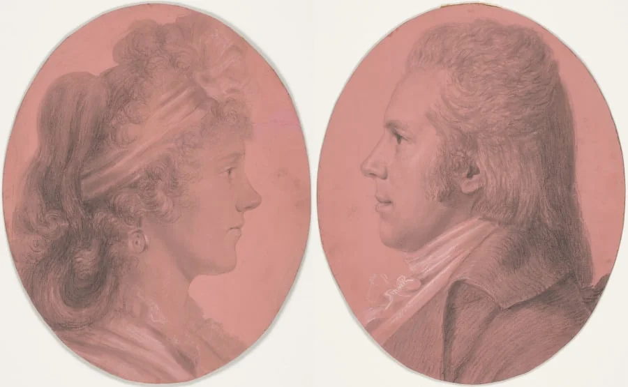 Portraits of Georges Arnold Fitzwilliam and Portrait of Eleanor Ramsay Fitzwilliam; a pair, detail