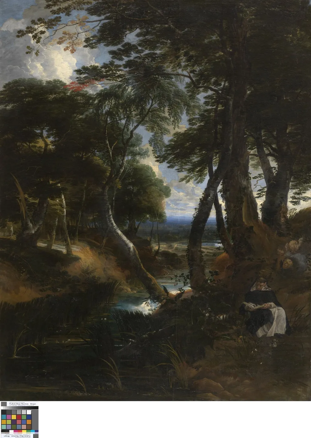 Wooded Landscape with Saint Dominic, by Lucas Achtschellinck, oil, 1626