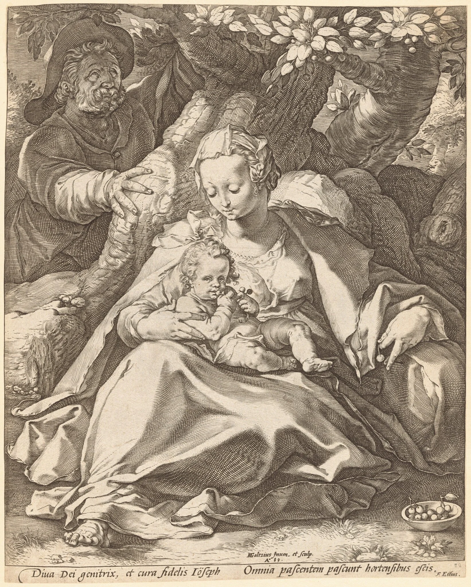 The Holy Family under a Cherry Tree, detail