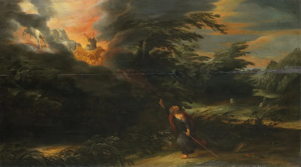 The ascension of Elijah, by David Colijns, oil, 1627