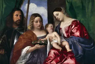 Madonna and Child with Saints Dorothy and George, by Titian, oil, 1515
