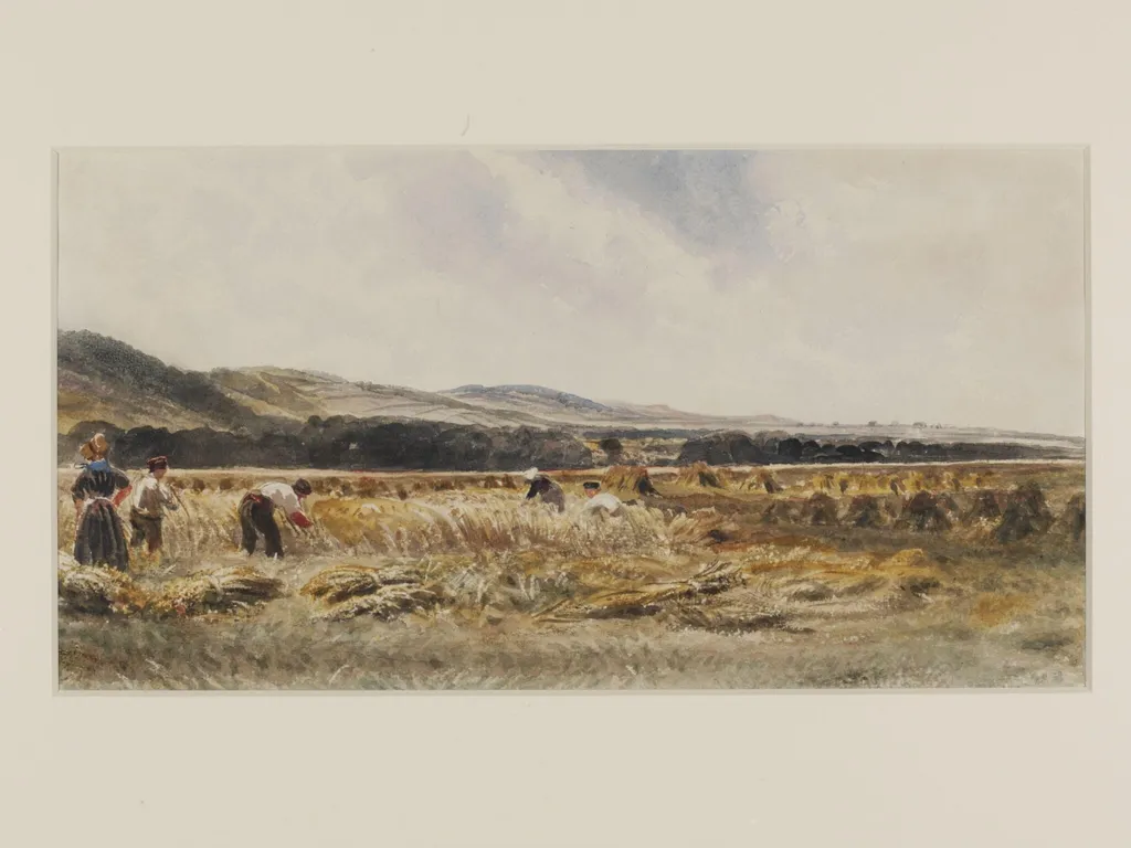 A Harvest Field, by Peter De Wint, watercolor, 1825