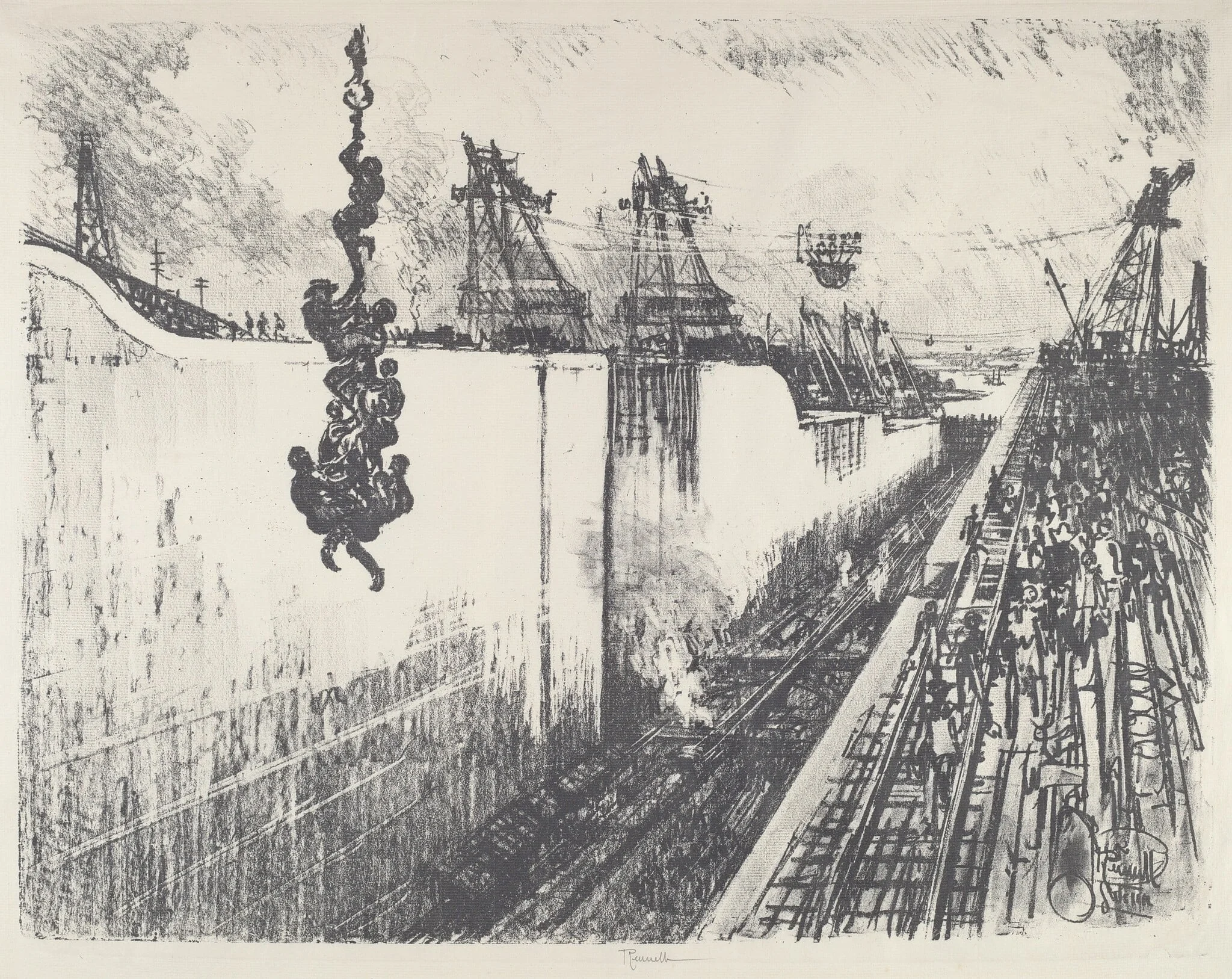 Dinner Time, Gatun Lock, detail