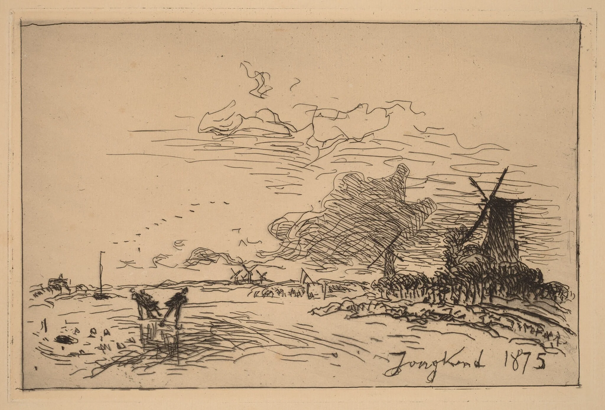 Holland Canal, near Rotterdam (Canal de Hollande, pres de Rotterdam (Hiver)), detail
