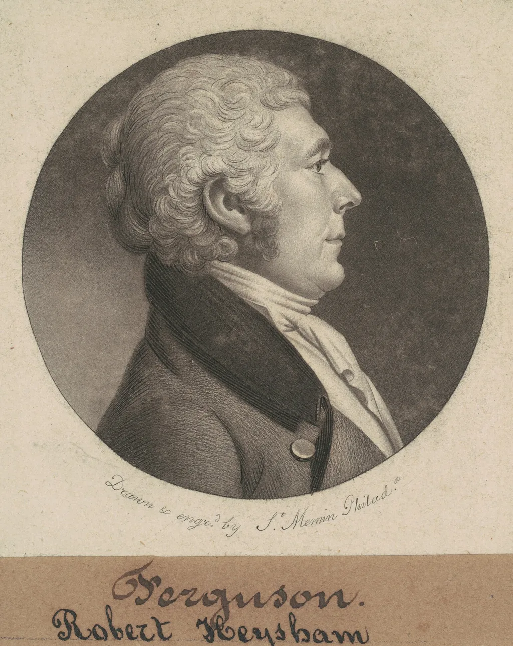 Robert Heysham, by Charles B. J. Févret de Saint-Mémin, ink, 1802