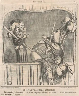 Le nouveau polichinelle napolitan, by Honoré Daumier, ink, 1855