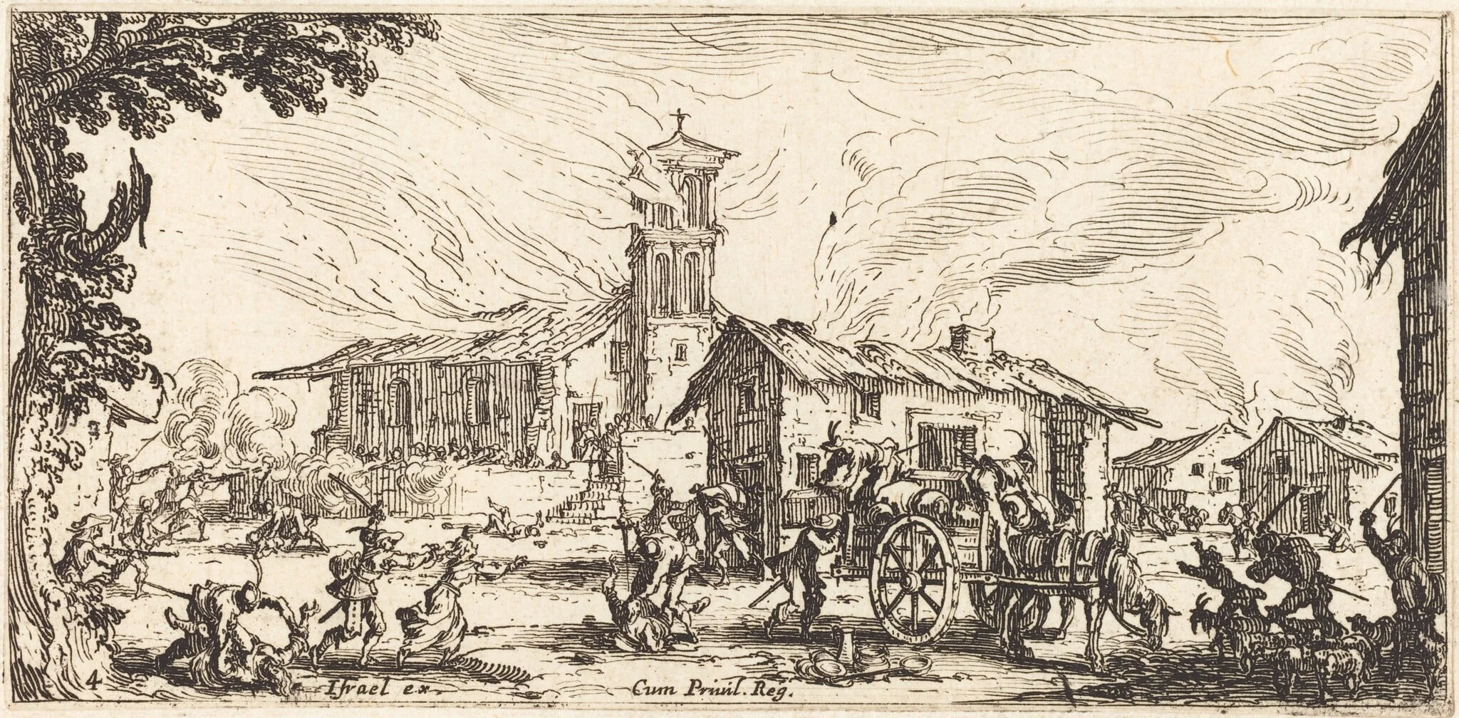 Ravaging and Burning a Village, detail