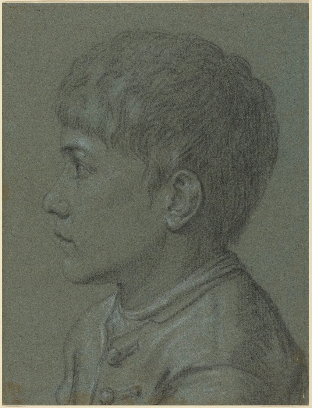 Head of a Boy, by Paolo Farinati, chalk, 1565