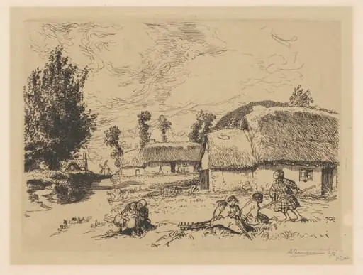 Les Deux Bourrines, by Auguste Lepère, ink, 1893