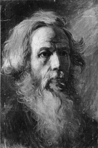 Head of a Man, by Vasily Perov, oil