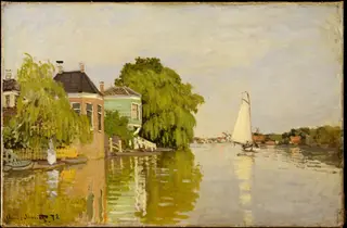 Houses on the Achterzaan, by Claude Monet, oil, 1871