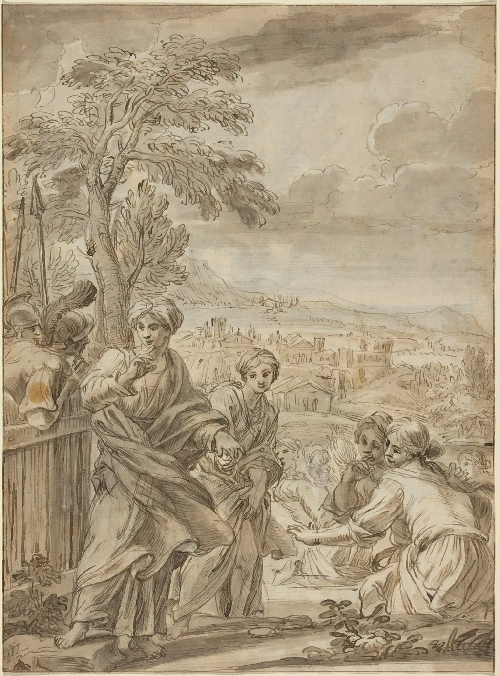 Historical Scene [recto], by Angelo Marullo, chalk, 1670