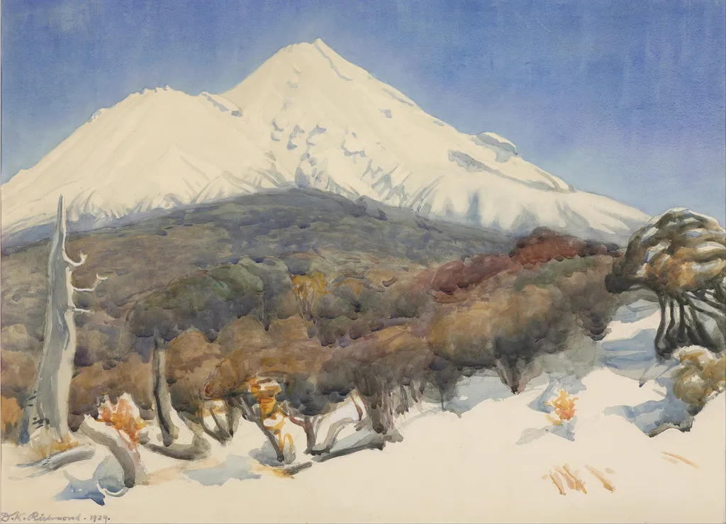 Mount Egmont, by Dorothy Kate Richmond, watercolor, 1929