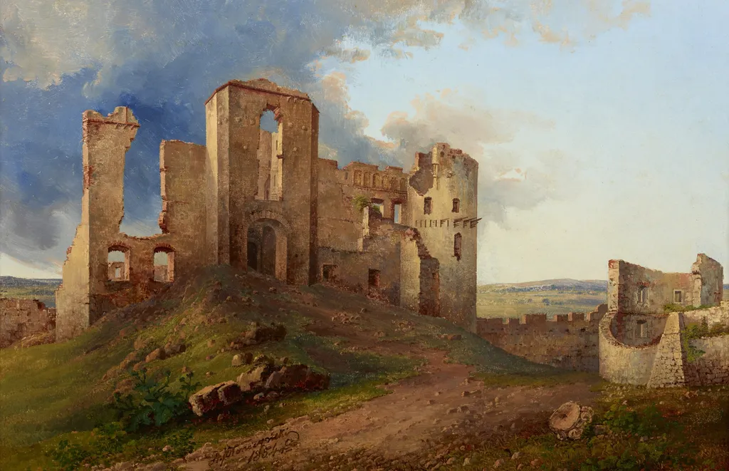 Ruins of the Tenczyn Castle, by Aleksander Płonczyński, oil, 1854