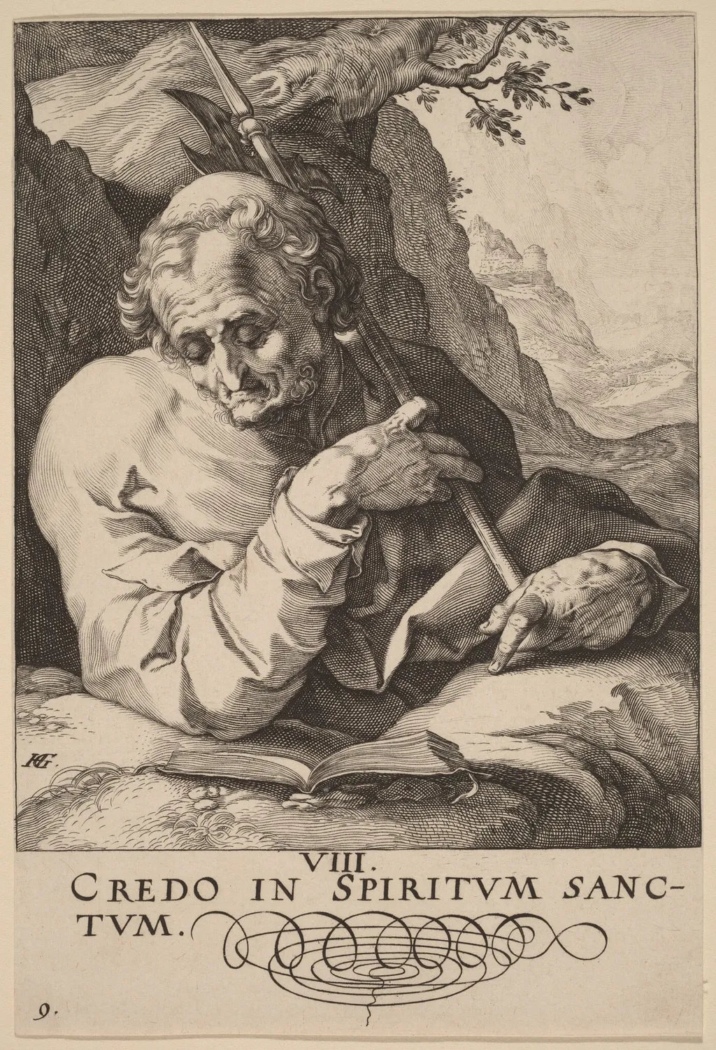 Saint Matthew, by Hendrick Goltzius, ink, 1589