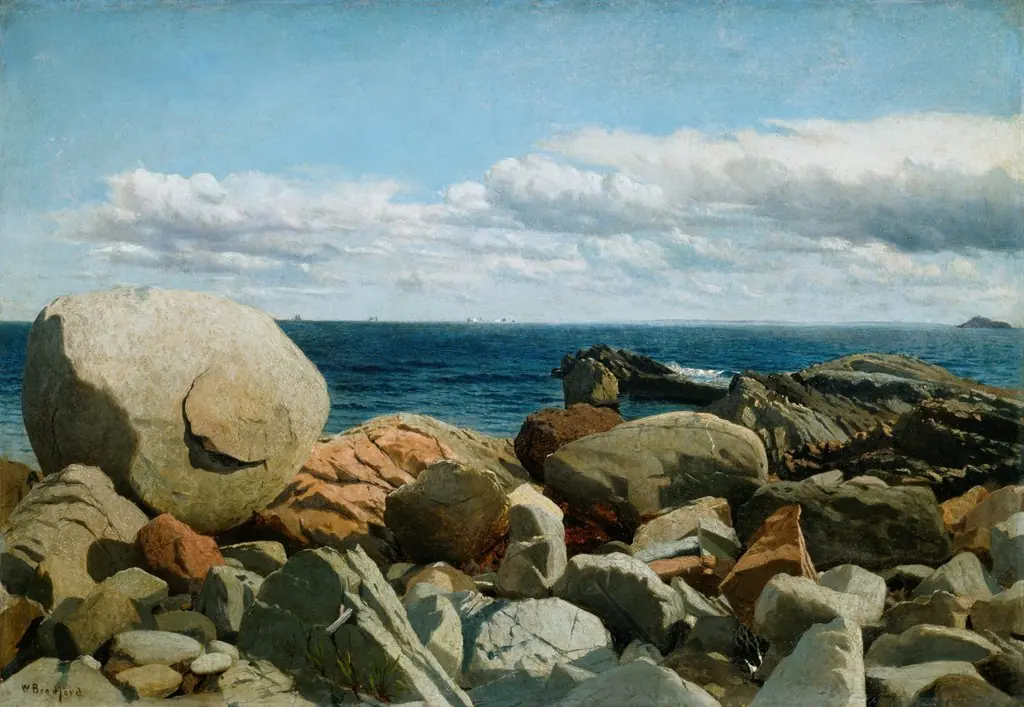 Coastal Rocks, Nahant: A Sketch, by William Bradford, unspecified, 1867