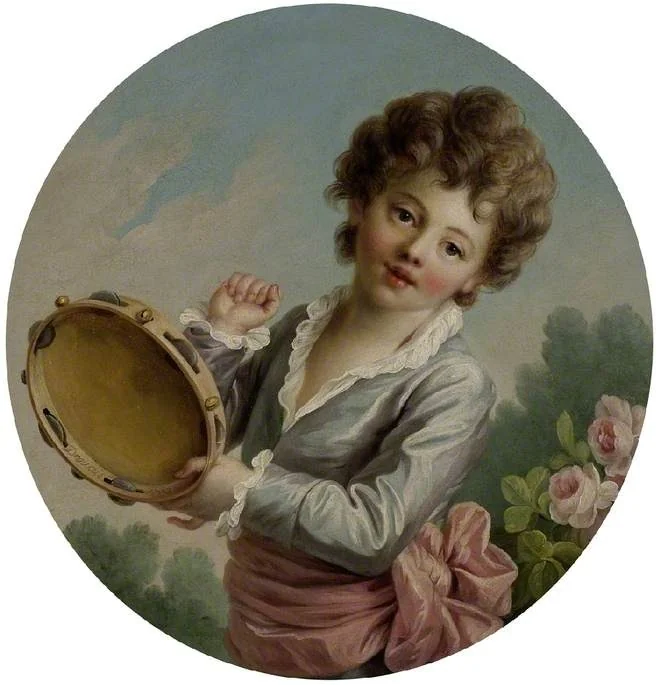 Child with a tambourine, detail