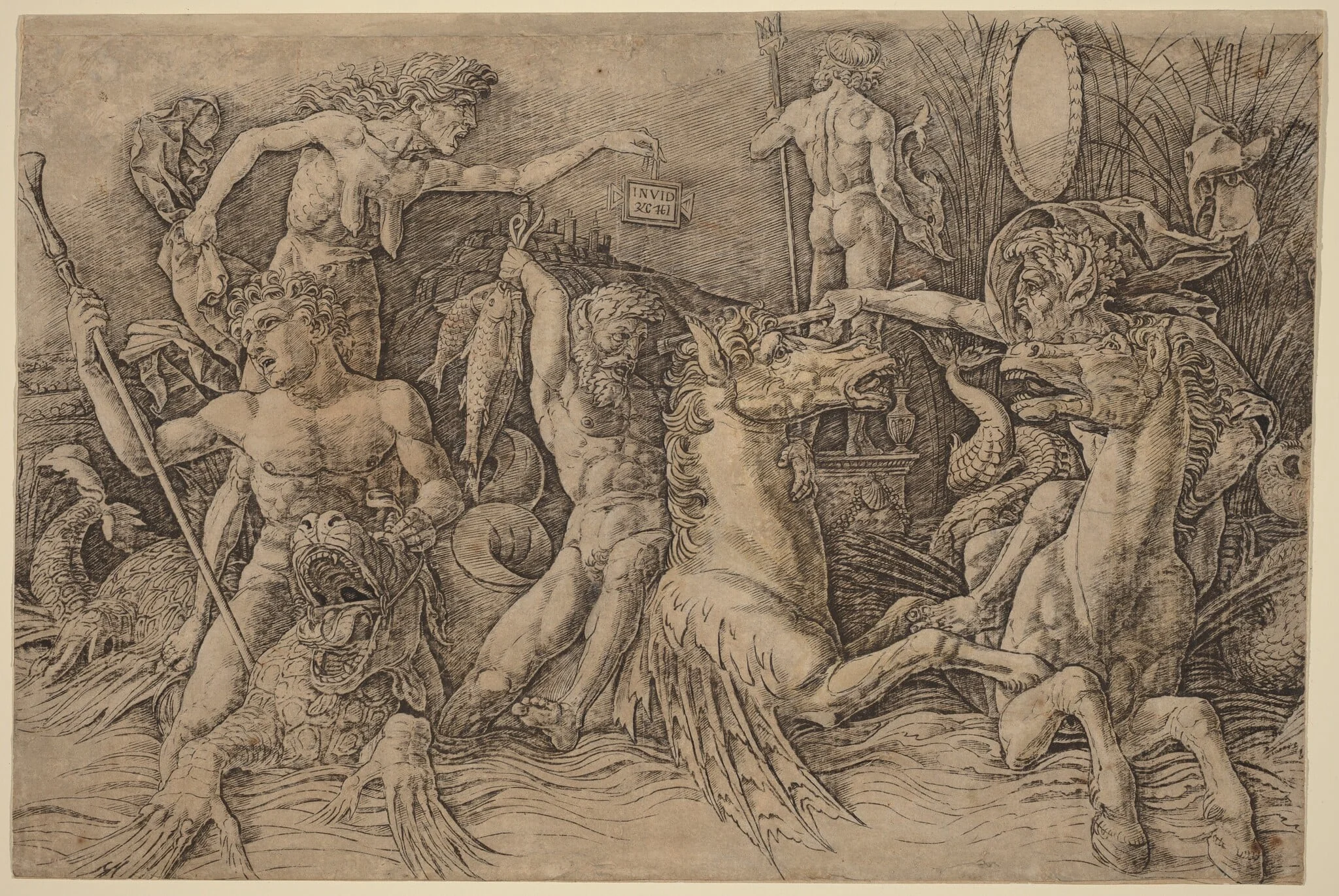 Battle of the Sea Gods [left half], detail