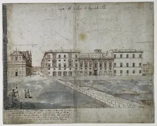 Eighteen Views of Rome: The Collegio di Propaganda Fide (recto), by Lievin Cruyl, 1665