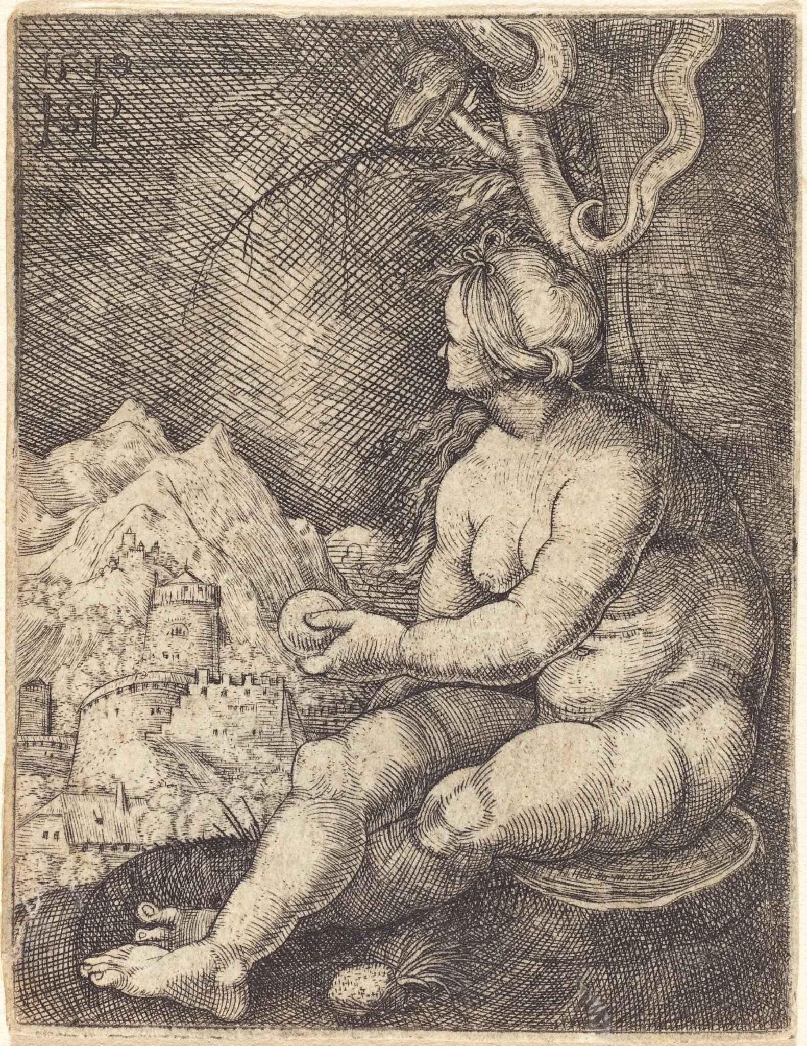 Eve Seated, detail