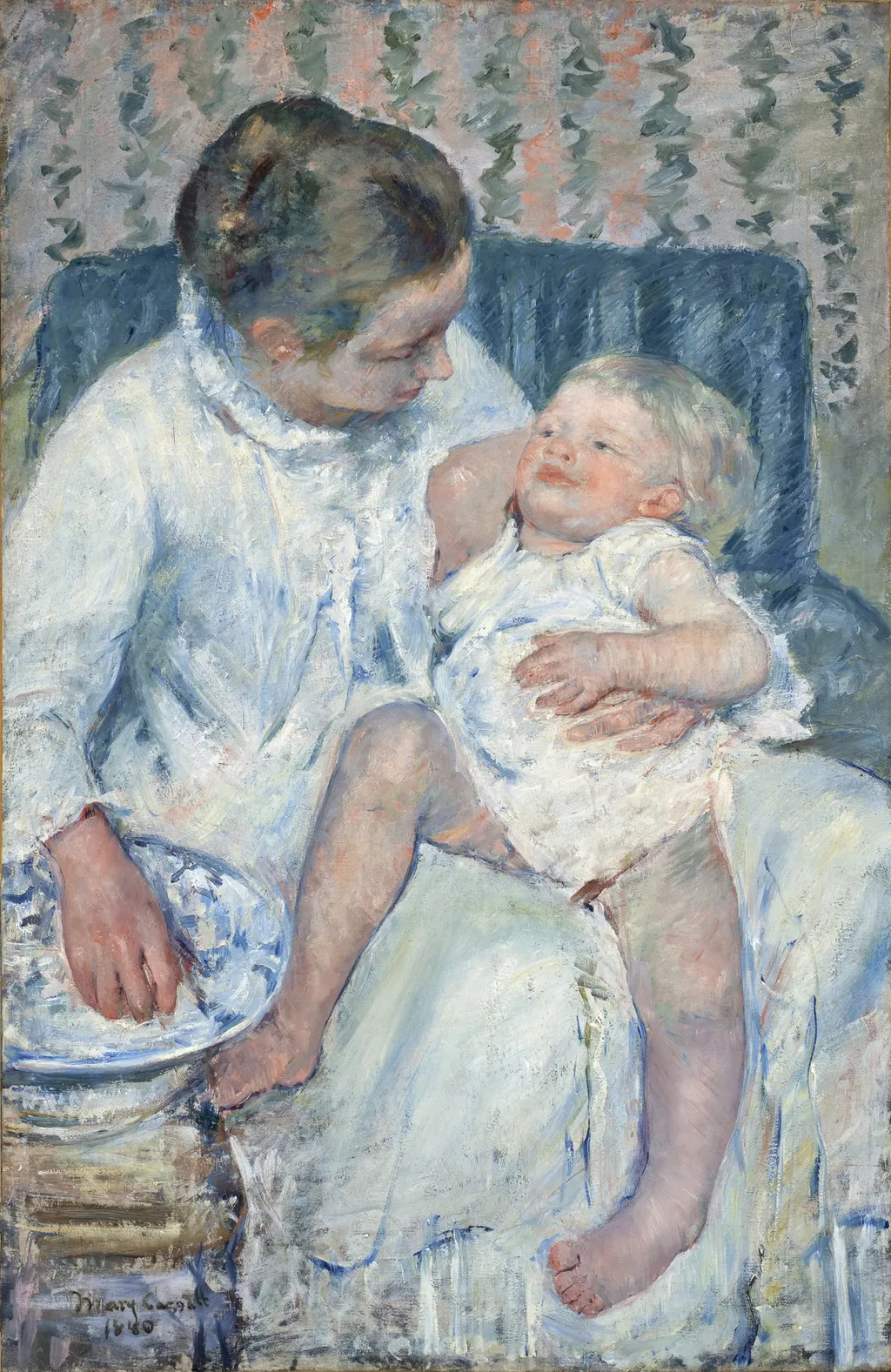 A Child's Bath, by Mary Cassatt, oil, 1890
