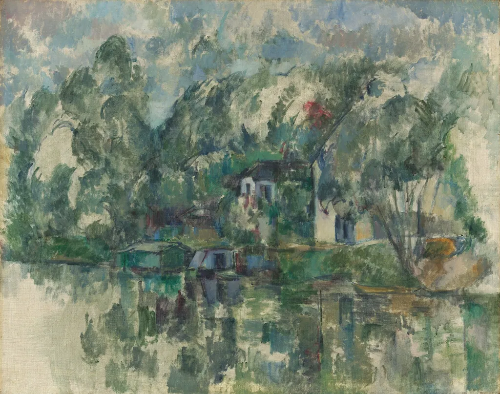 At the Water's Edge, by Paul Cézanne, oil, 1890